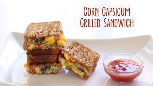 corn capsicum grill sandwich video recipe