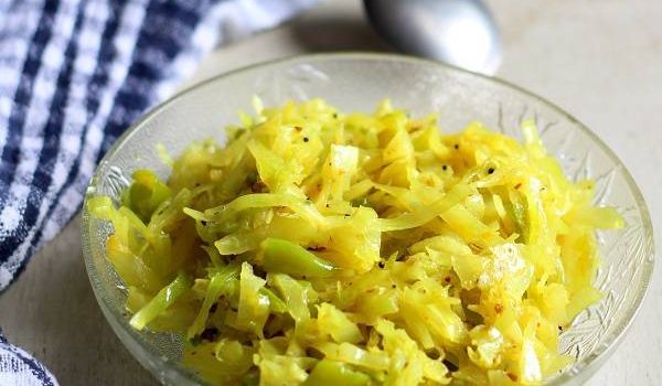 Gujarati Cabbage Sambharo Recipe