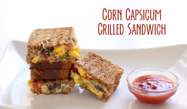 corn capsicum grill sandwich video recipe